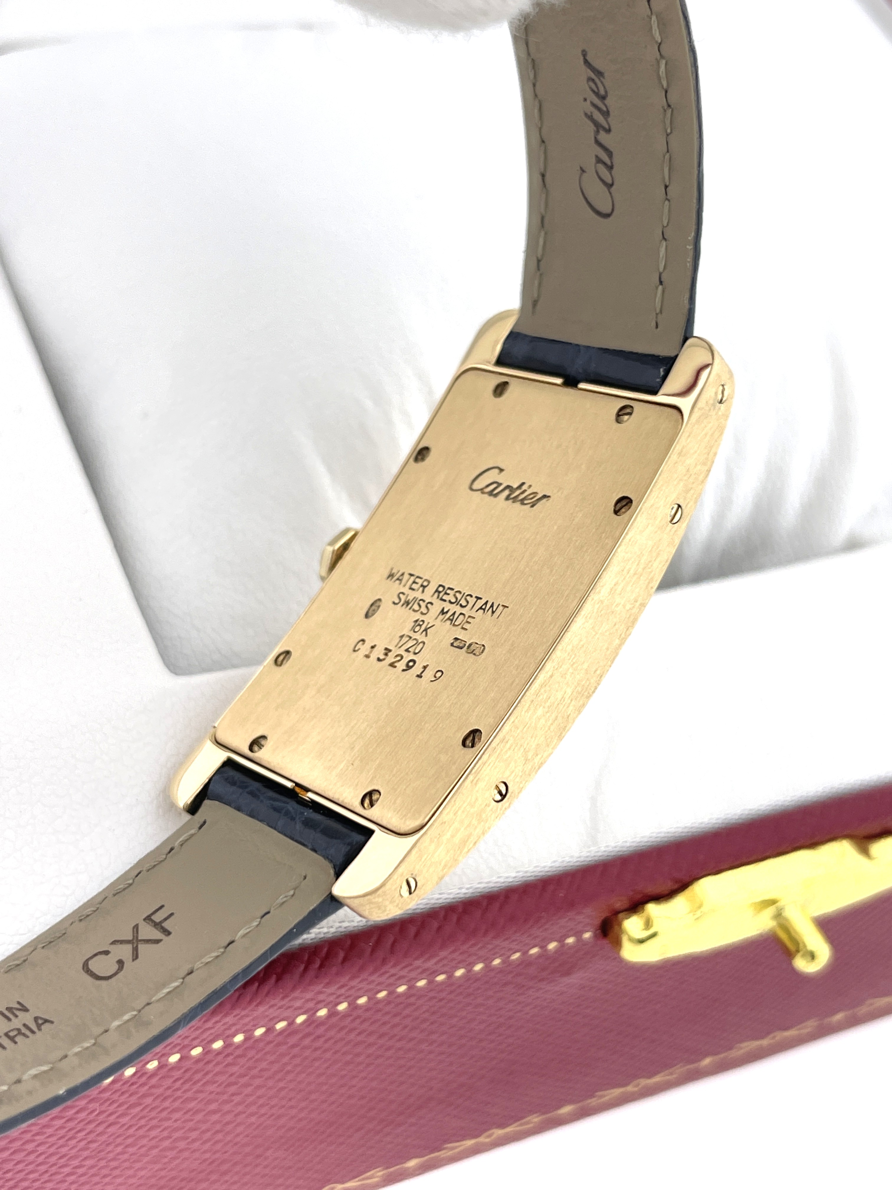 Cartier Tank Américaine Geelgoud Ref. 1720 Unisex Polshorloge - Set / 2005