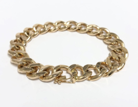 14 K Massief Rosé Gouden Gourmet Schakel Armband - 19,8 cm / 52,2 g