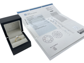 18 Karaat Gouden Solitair Ring 1.57 ct Natuurlijk Diamant F/SI2 Inclusief GIA Report