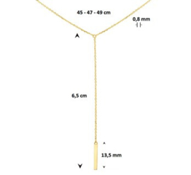 14 K Gouden Anker Collier (verstelbaar) - Hanger Met Balkje