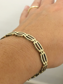 14 K Gouden Fantasie Schakel Armband - 18,7 cm / 15,2 g