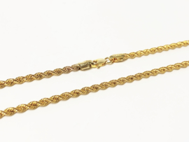 14 K Gouden Koord / Kabel / Rope Ketting - 55,5 cm / 4,2 g / 3 mm