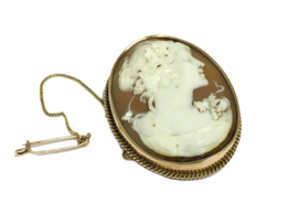 Antiek Gouden Broche Camee Dames Portret 4.5 cm - Jaren '30