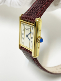 Must de Cartier Tank Quartz Gold Roman Dial Midsize Incl Cartier Garantie