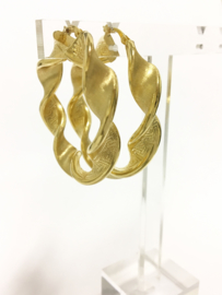 14 K Gouden Wokkel Creolen Versace - 4,5 cm