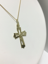 14 K Gouden Hanger - Kruis met Jezus Figuur / 3 cm