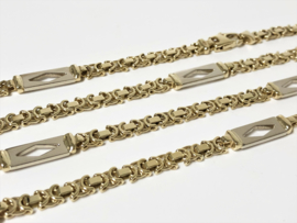 14 K Bicolor Gouden Koningsketting Spekken - 65 cm / 38,85 g