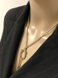14 K Gouden Fantasie Schakel Collier Vaste Hanger -  44,5 cm / 12,3 g
