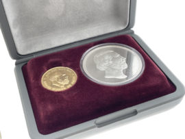 Set Koning Willem III - 10 Gulden Goud + Zilveren Penning Koning Willem III
