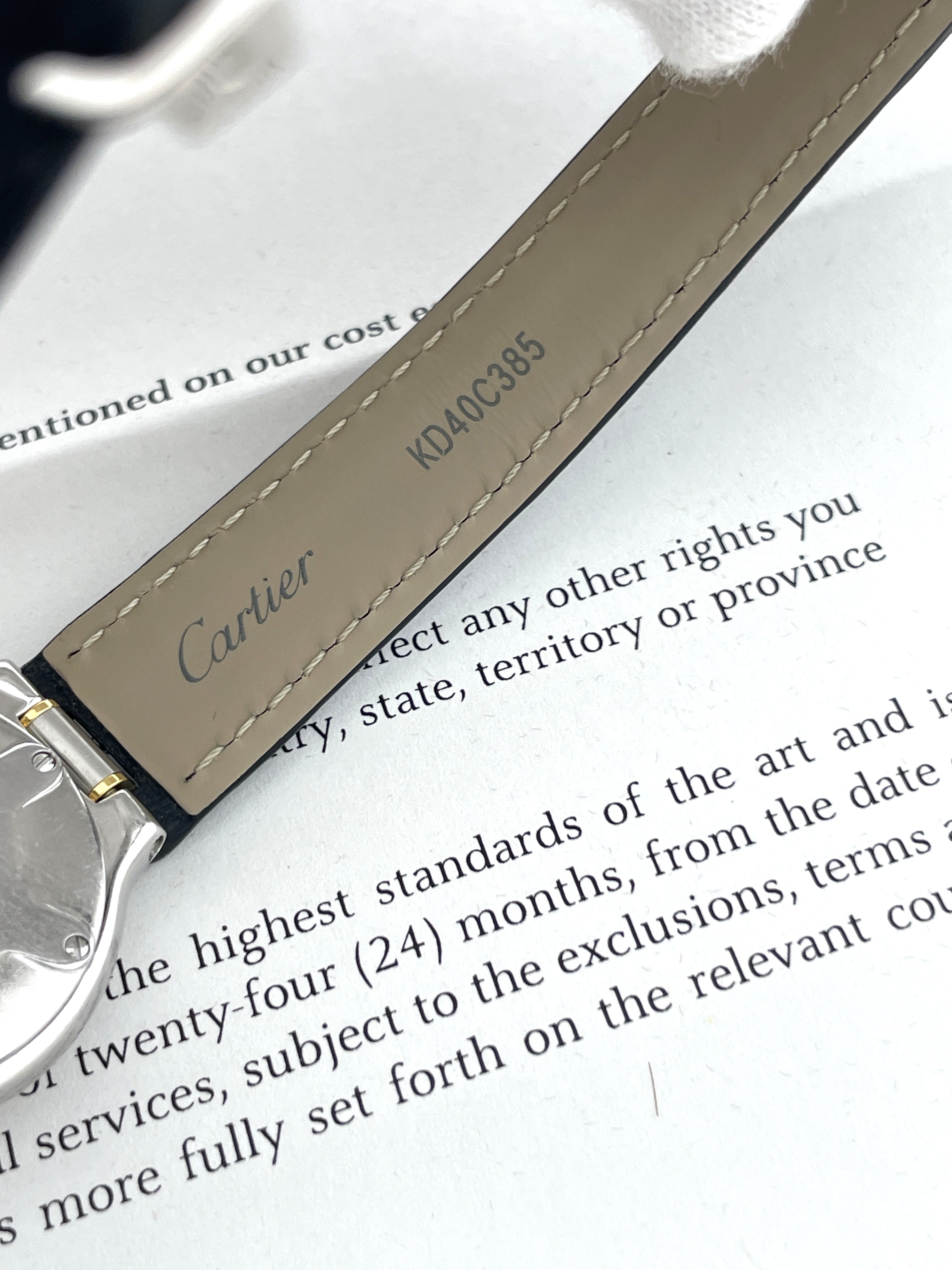 Must de Cartier 21 Black Calf Strap Small Model Staal Incl Travel Pouch/Papers - Garantie