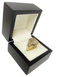 14 Karaat Gouden Heren Ring Model 8-Kant Deels Gematteerd - Mt 21