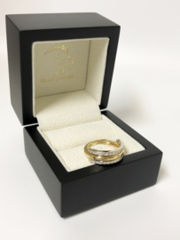 18 K Gouden 3-Band Ring (verstelbaar) 0.35 crt Diamant H / VS1