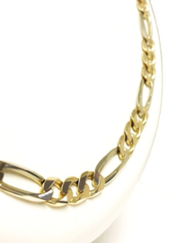 14 K Bicolor Gouden Figaro Schakelketting - 74 cm / 47,95
