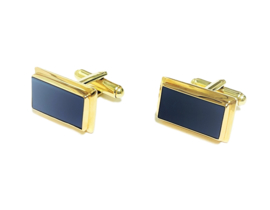 14 Karaat Gouden Manchetknopen Blauwlagen  - 14 g