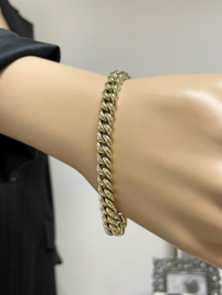 14 K Gouden Gourmet Schakel Armband - 19 cm / 20,45 g / 8 mm
