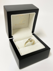 14 K Gouden Dames Ring ca 0.05 crt Briljant Geslepen Diamant