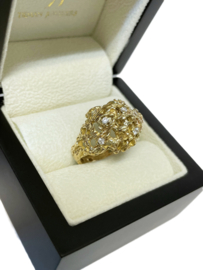 9 Karaat Fantasie Ring Heldere Briljant Geslepen Zirkonia - 10,3 g
