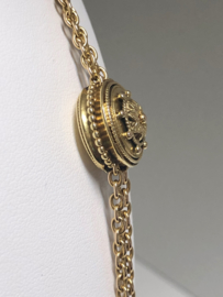 14 K Massief Gouden Victoriaans Sautoir / Horloge Ketting - Datering 1865