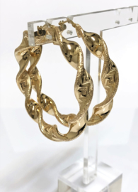 14 K Gouden Wokkel Creolen Versace - 5,5 cm / 11,55 g