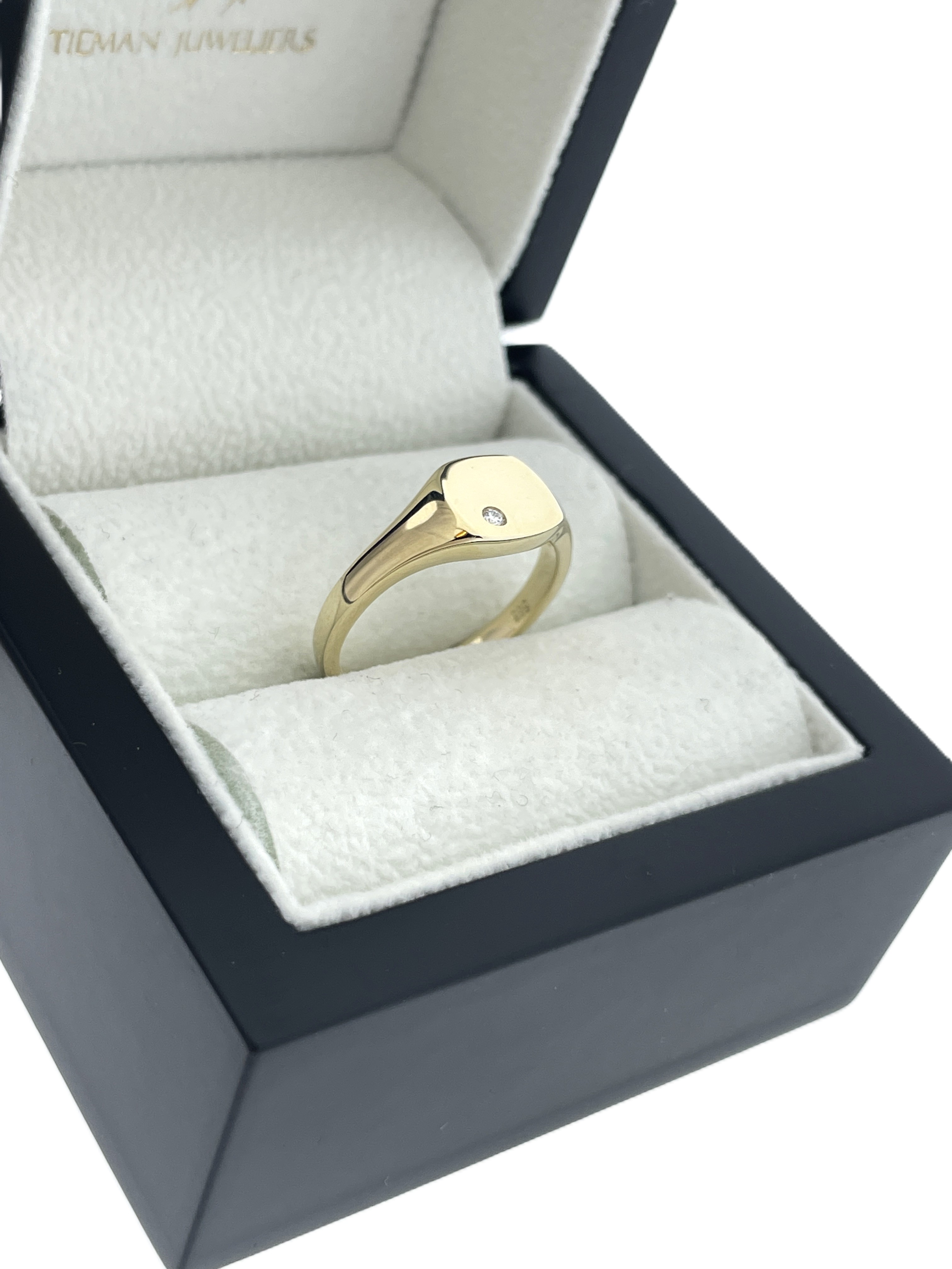 14 Karaat Graveerring Briljant Geslepen Diamant 0.02 ct  H/SI