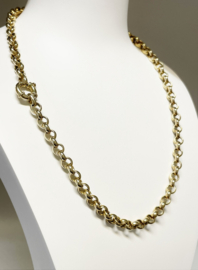 14 Karaat Geelgouden Slot Collier Jasseron Schakel - 45,5 cm / 15,5 g / 6 mm