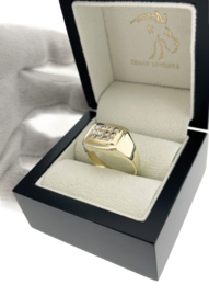 14 Karaat Gouden Heren Ring 0.35 ct Briljant Geslepen Diamant H / SI
