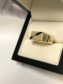 8 Karaat Heren Ring - Onyx / Cubic Zirkonia