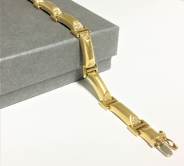 18 K Gouden Schakel Armband 0.60 crt Briljantgeslepen Diamant - 27,35 g