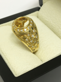 18 K Gouden Heren Mercedes Ring 0.38 crt Briljantgeslepen Diamant - 7,1 g