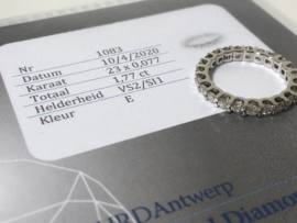 14 K Witgouden Alliance Ring 1,77 crt Briljantgeslepen Diamant E/VS2-SI1