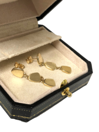 14 Karaat Gouden Fantasie Oorhangers Mat / Poli - 3,3 cm