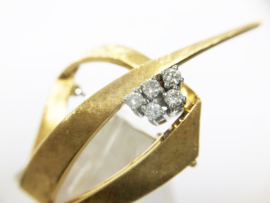 18 K Gouden Design Broche 0.25 ct Briljant Geslepen Diamant G/ VVS1