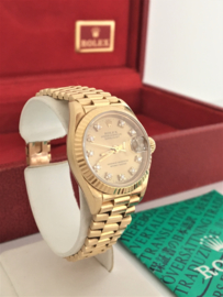 Rolex Oyster Perpetual Datejust Dames Polshorloge 18 K Goud - Diamant