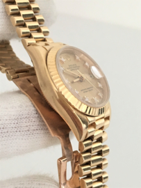 Rolex Oyster Perpetual Datejust Dames Polshorloge 18 K Goud - Diamant