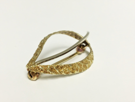 14 K Bicolor Gouden Broche - 2,8 cm