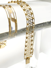 18 K Gouden Schakel Armband Meander Versace Motief - 19,5 cm / 16,73 g