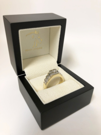 14 K Bicolor Gouden Heren Rolex Ring 0.20 crt Briljantgeslepen Diamant