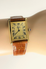 Must de Cartier Tank Large Quartz 590005 Roman Dial in Originele Cassette