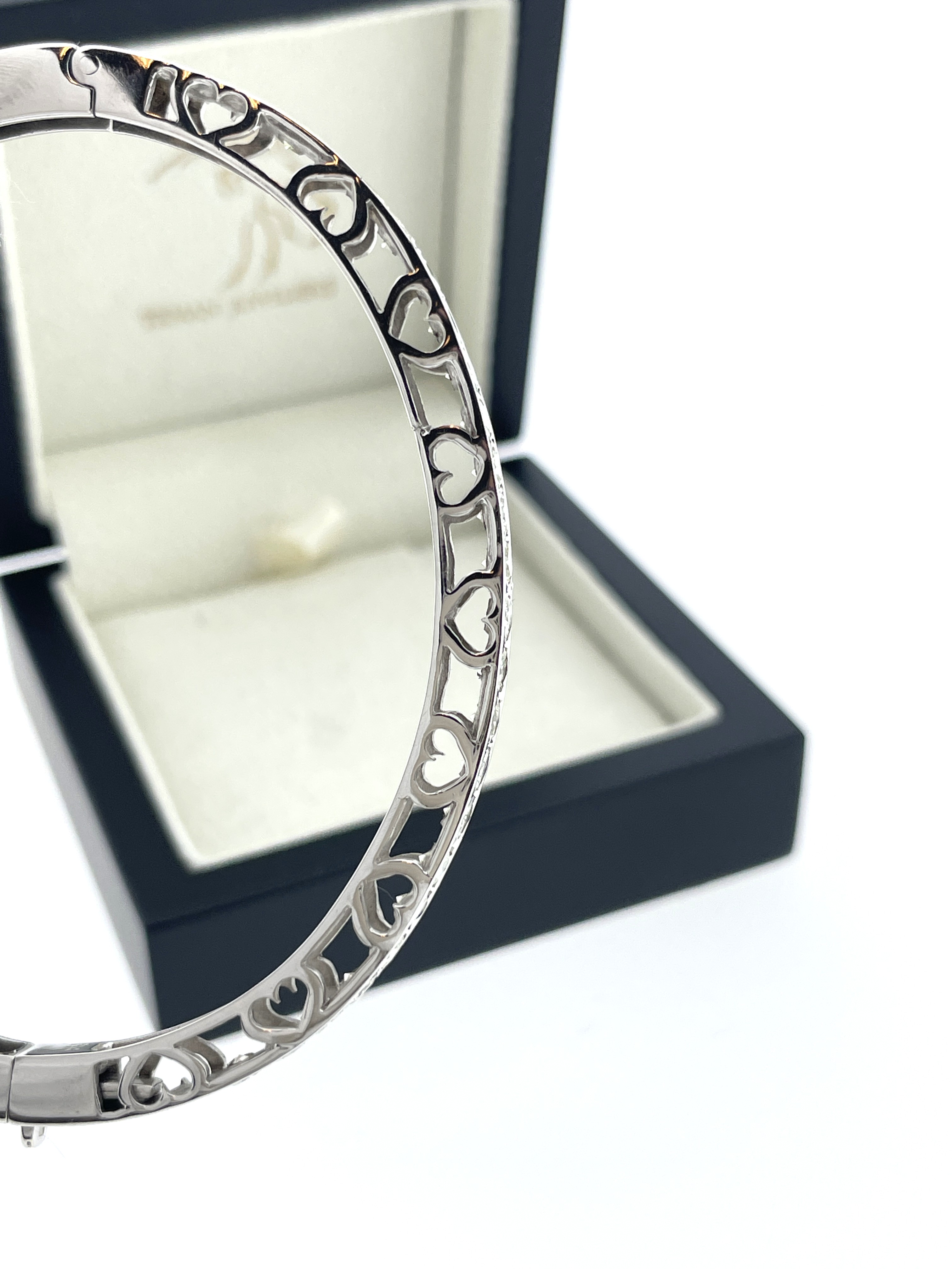 18 Karaat Gouden Bangle Armband Witgoud 2.3 ct Briljant Geslepen Diamant