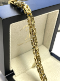 14 K Massief Gouden Konings Armband Byzantijns - 24.5 cm / 33.7 g / 4.5 mm