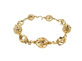 Vintage Geelgouden Fantasie Schakel Armband - 22 cm / 14,8 g / 11 mm