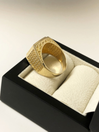 14 K Gouden Heren Ring Heldere Briljantgeslepen Zirkonia - 9,6 g