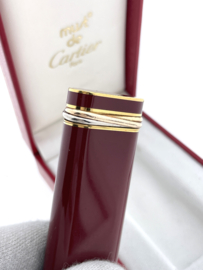 Must de Cartier Briquet Laque de Chine 3 Anneaux (Trinity) Bordeaux - Gas Aansteker