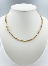 Vintage 14 Karaat Gouden Gourmet Slot Collier Musqueton / Veerring - 46 cm / 15.4 g / 4.7 mm