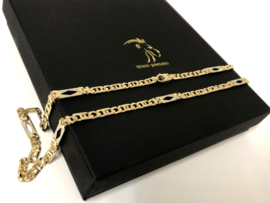 14 K Bicolor Gouden Rolex Schakel Ketting Spekken - 63 cm / 45,5 g