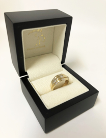 Brede 14 K Bicolor Gouden Bandring 0.03 crt Diamant H / VS1