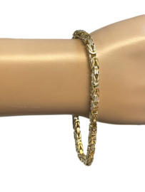 14 K Massief Gouden Konings Armband Byzantijns - 22.5 cm / 30.7 g / 4.7 mm