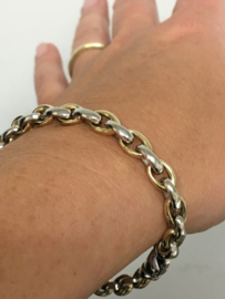 14 K Bicolor Gouden Anker Armband - 19,5 cm / 13,65 g
