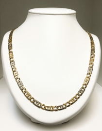 14 K Bicolor Gouden Rolex Schakel Ketting - 64 cm / 50 g