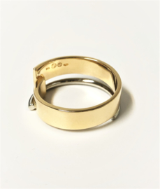 14 K Bicolor Gouden Heren Design Ring - 9,6 g